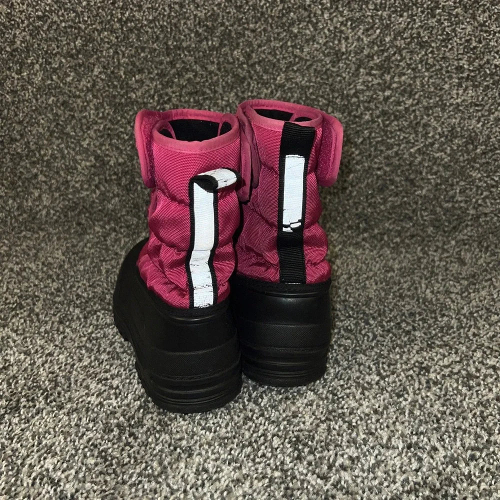 Kids Polo Ralph Lauren Pink Puffer Snow Boots Blue Pony Logo 4.5 Children Girl's